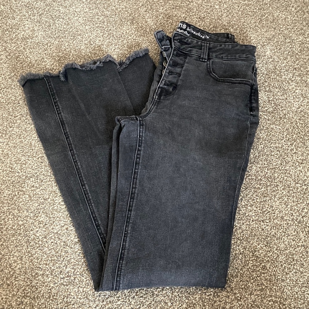 Buckle Black Flare Wide Leg Jeans Modern Style
